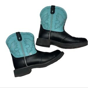 Justin Boots Black and Blue Heeled Boots